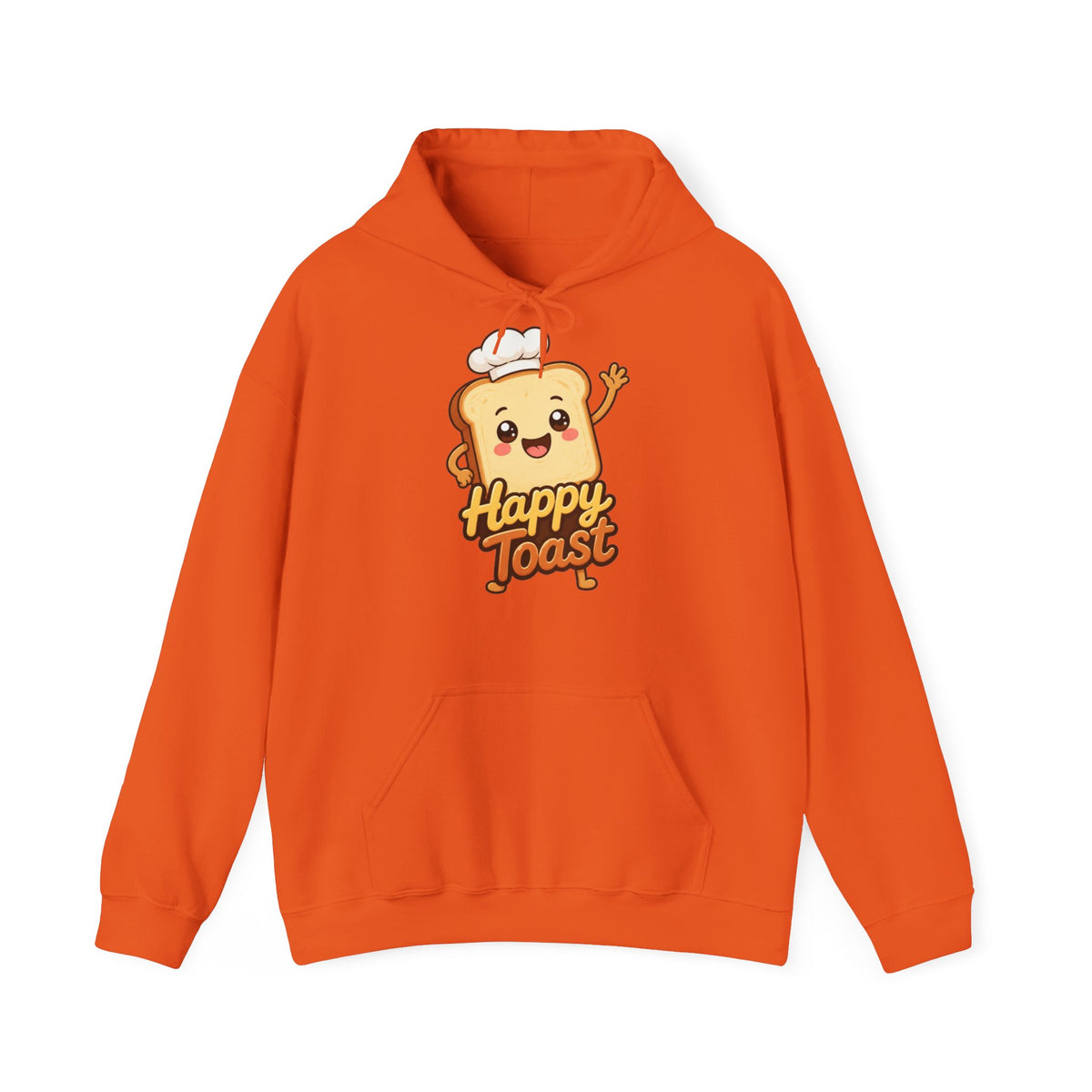 Happy Toast Cartoon Graphic Hoodie – Unisex Pullover