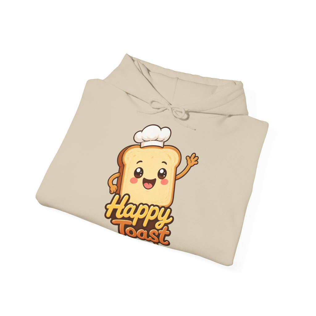 Happy Toast Cartoon Graphic Hoodie – Unisex Pullover