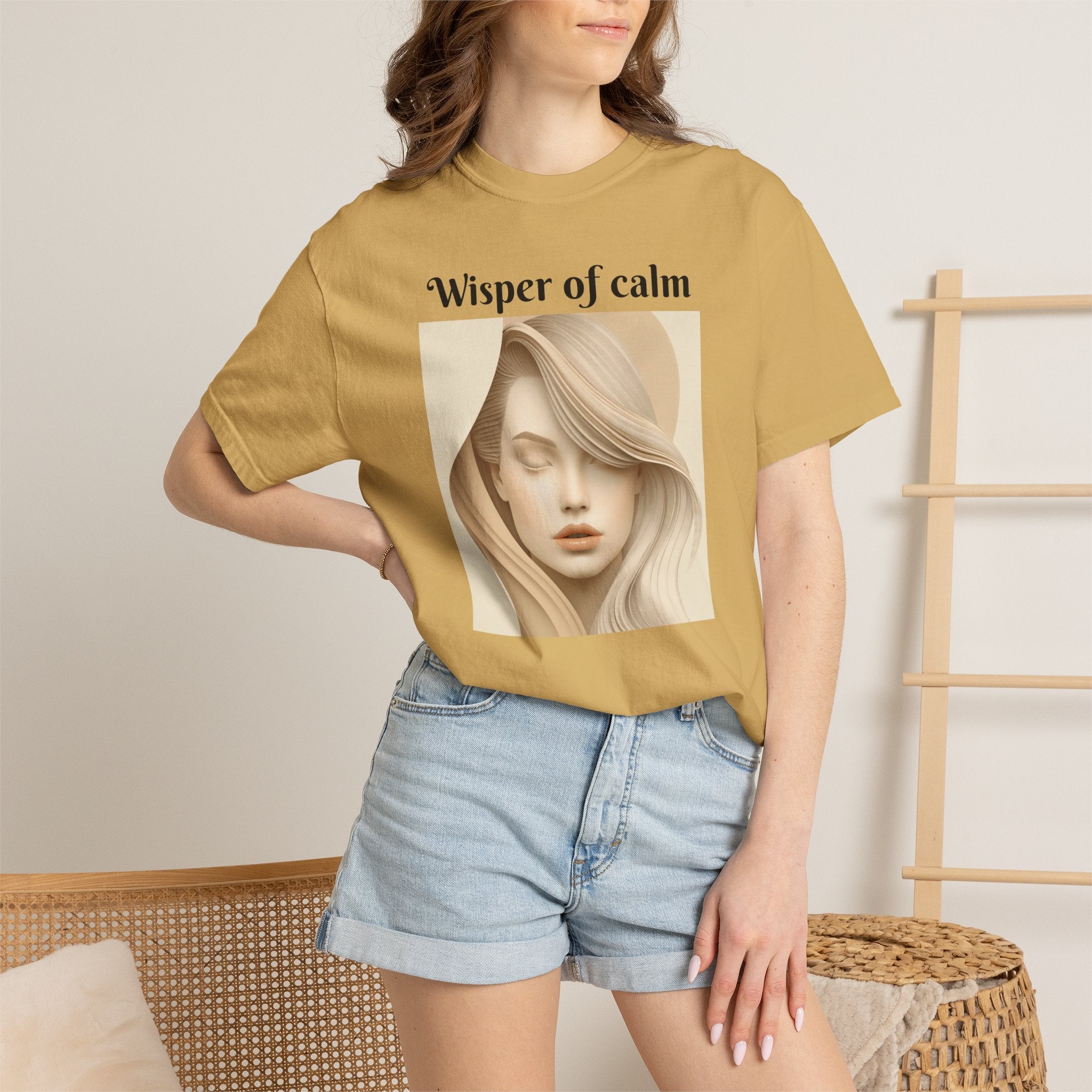 Whisper of Calm T-Shirt — Serene Portrait Graphic Tee