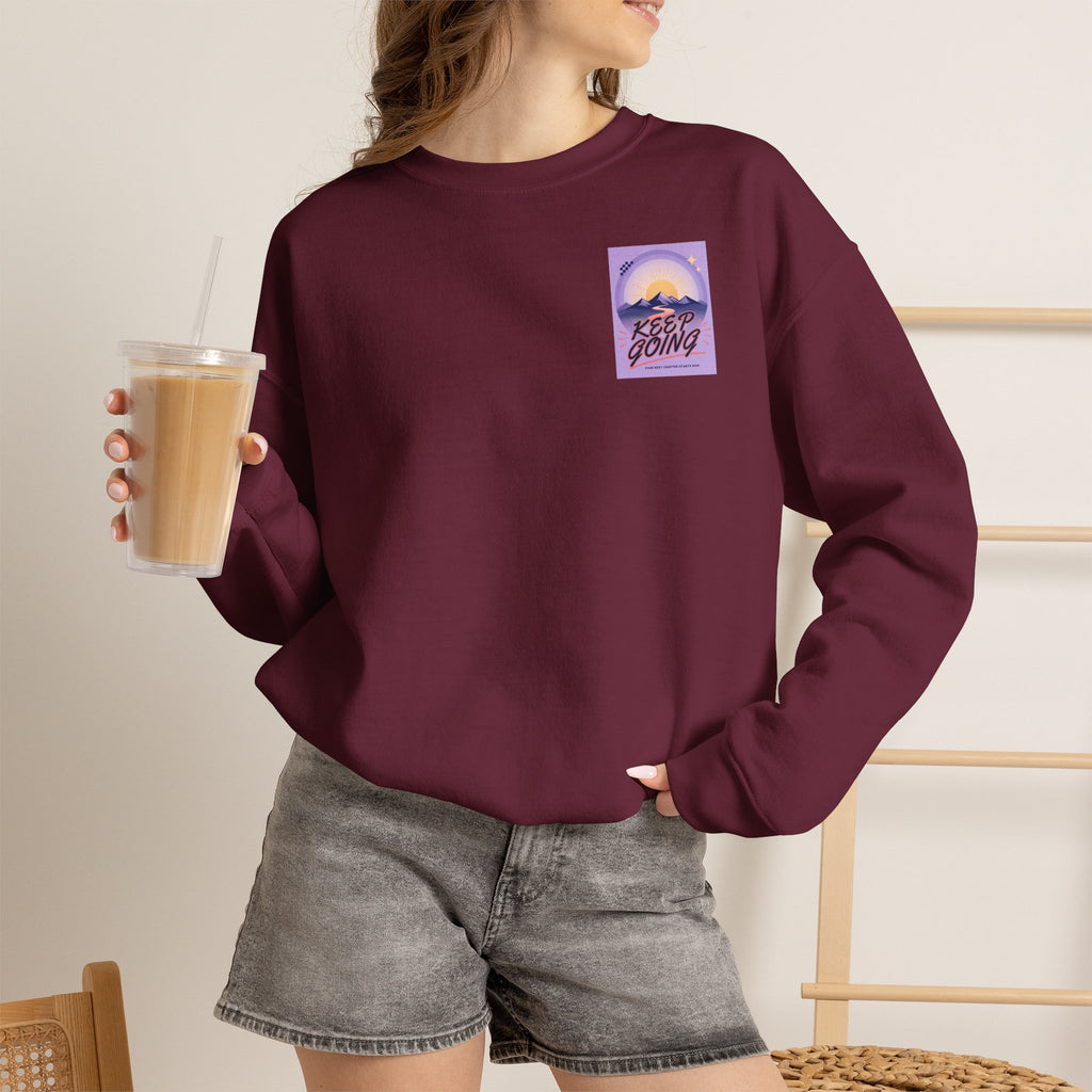 Keep Going Mountain Graphic Crewneck Sweatshirt