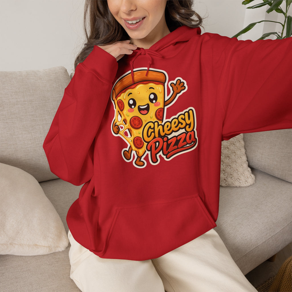 Cheesy Pizza Graphic Pullover Hoodie – Unisex