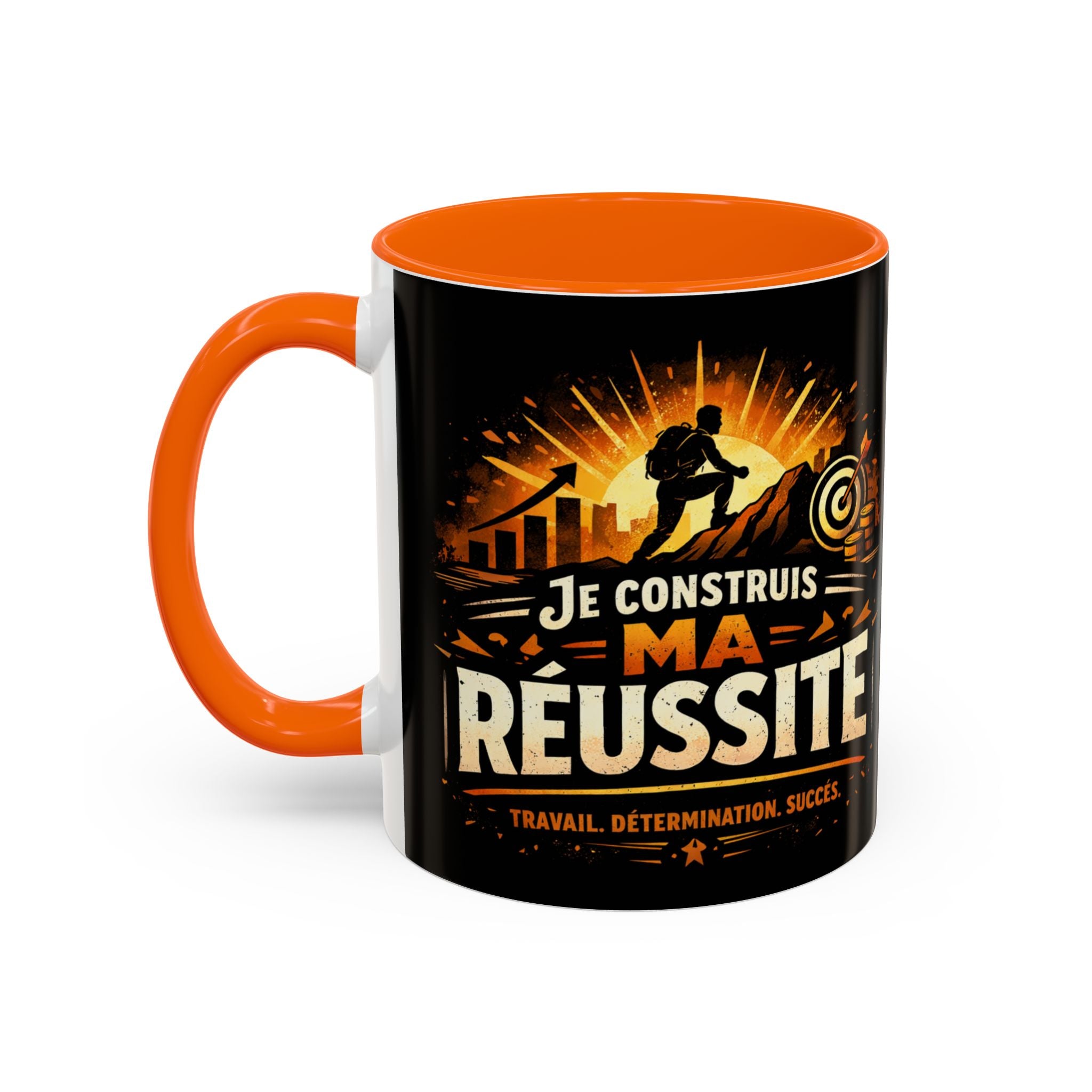 Motivational Coffee Mug — "Je Construis Ma Réussite" French Success Quote
