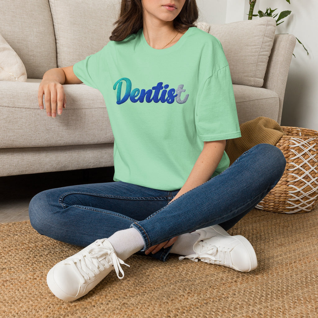 T-shirt dentiste — T-shirt script dentaire en dégradé pour hygiénistes et dentistes