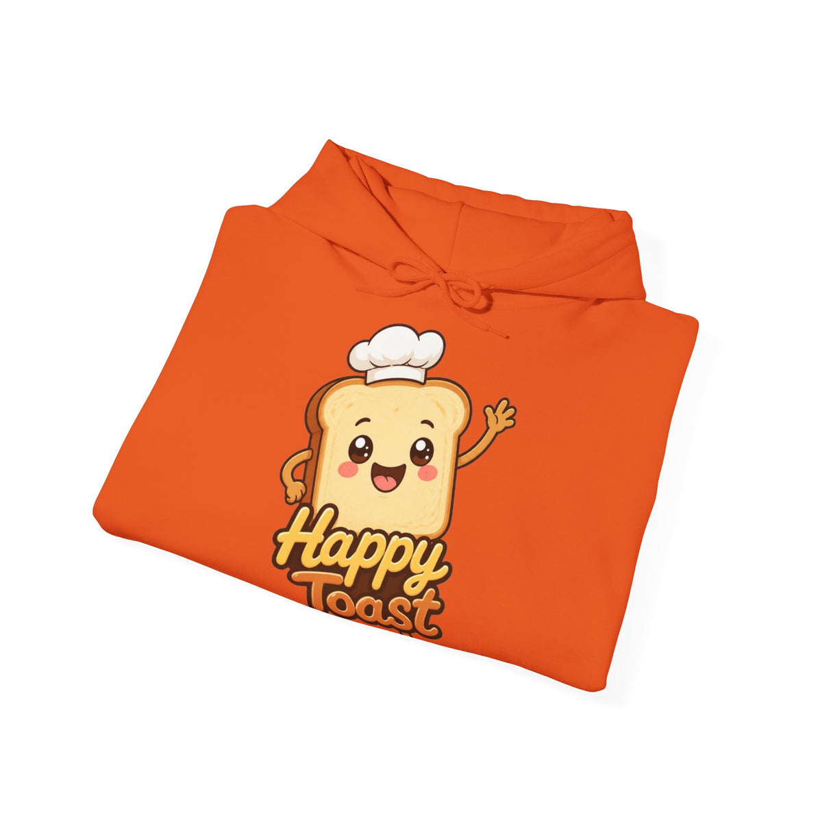 Happy Toast Cartoon Graphic Hoodie – Unisex Pullover