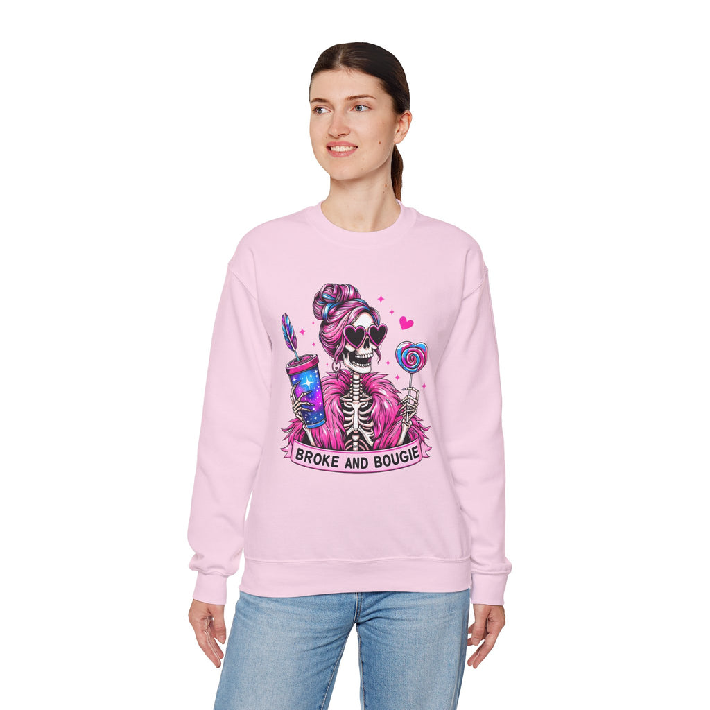Broke and Bougie Skeleton Crewneck Sweatshirt