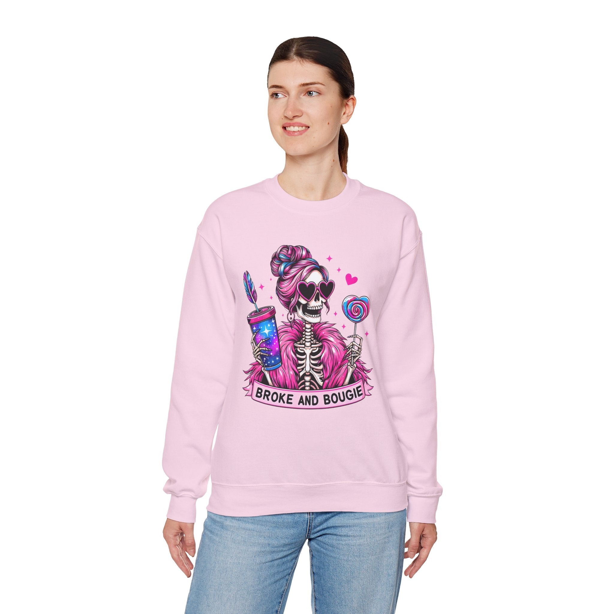 Broke and Bougie Skeleton Crewneck Sweatshirt