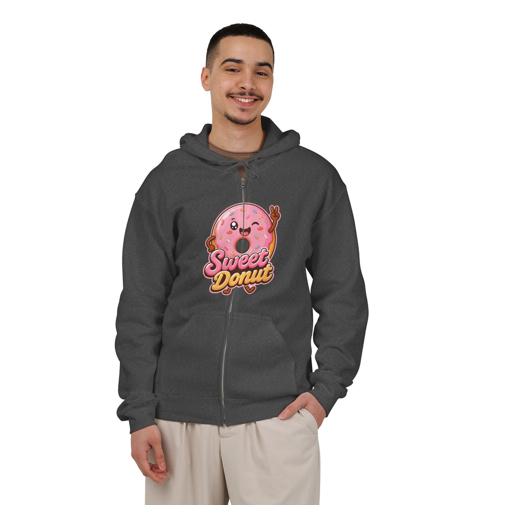 Sweet Donut Graphic Zip-Up Hoodie – Unisex