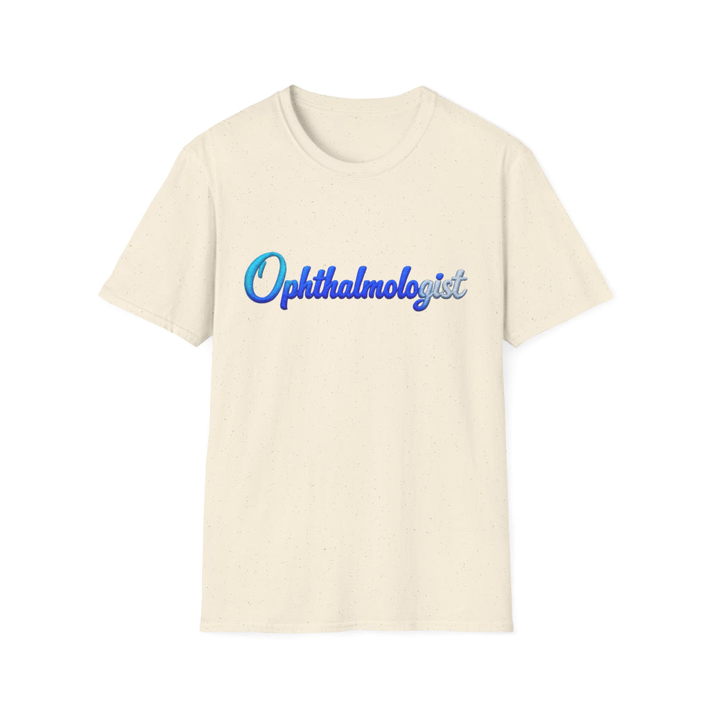 Ophthalmologist T-Shirt — Blue Script Medical Doctor Gift