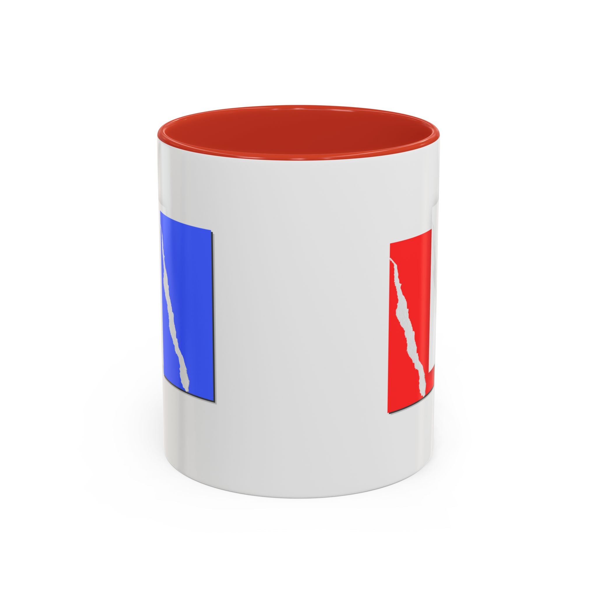 Accent Coffee Mug — Red, White & Blue Abstract Stripe Design (11/15oz)