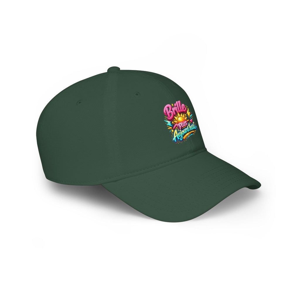 Low Profile Baseball Cap — "Brille Plus Ajourd'hui" Colorful Retro Logo Hat