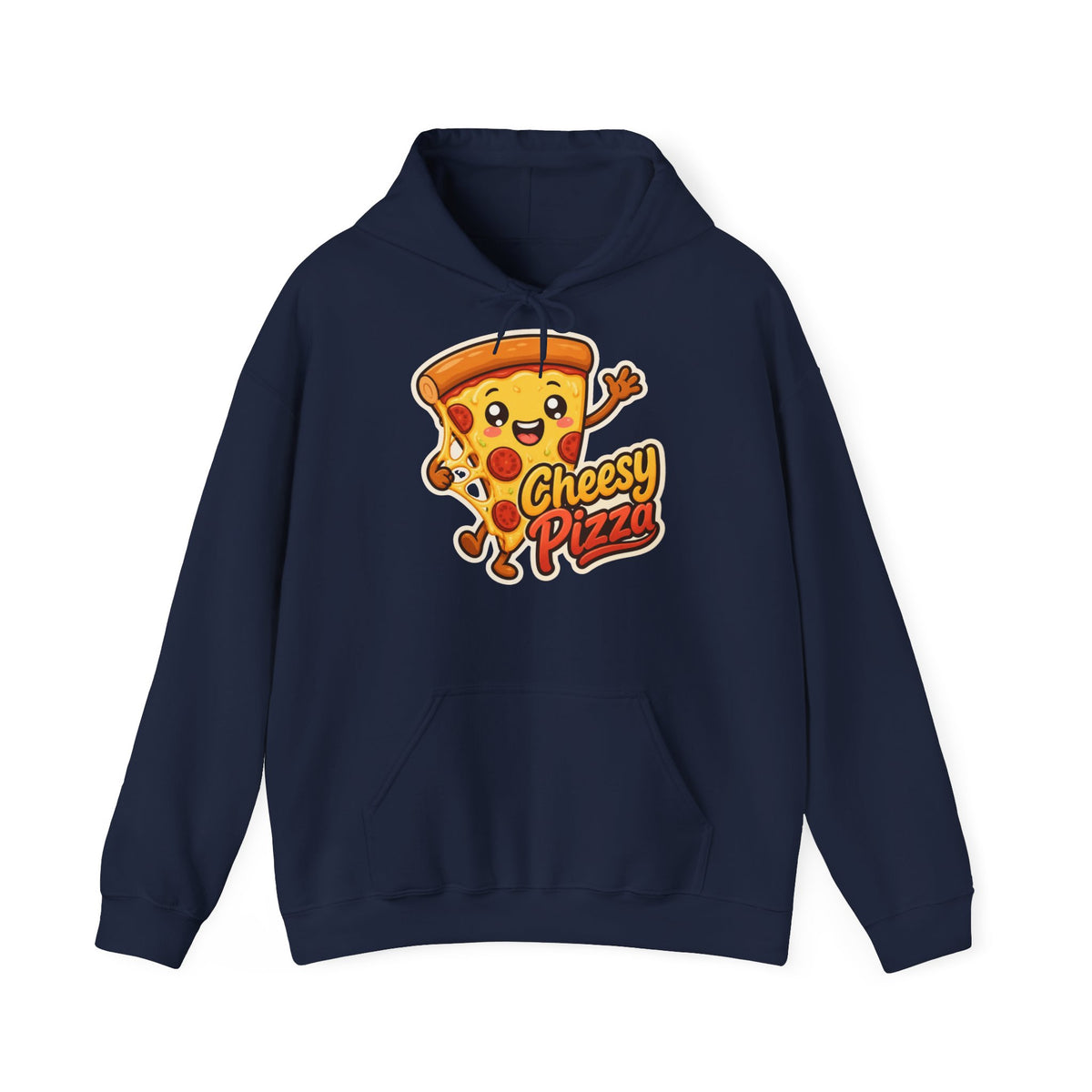 Cheesy Pizza Graphic Pullover Hoodie – Unisex