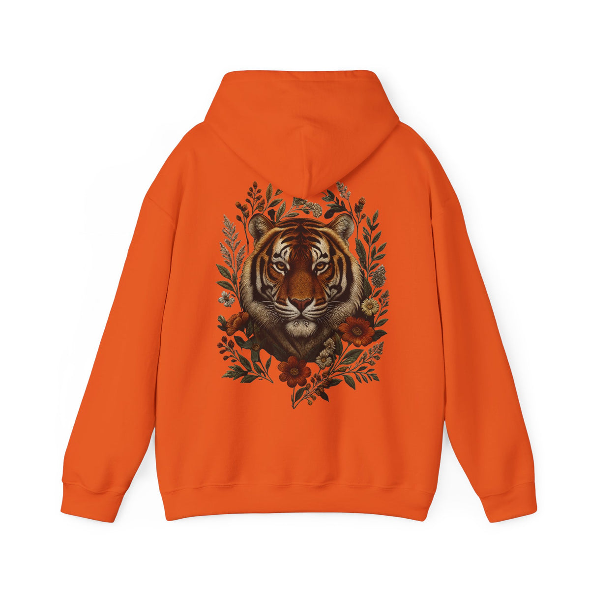 Sweat à capuche tigre floral vintage