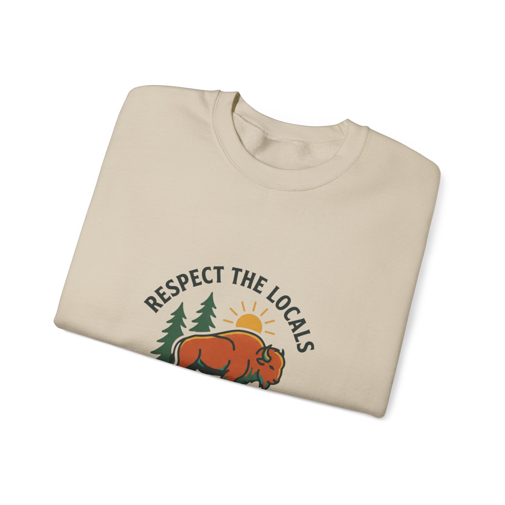 Respect the Locals Buffalo Crewneck Sweatshirt | Protect Our National Parks, hiking