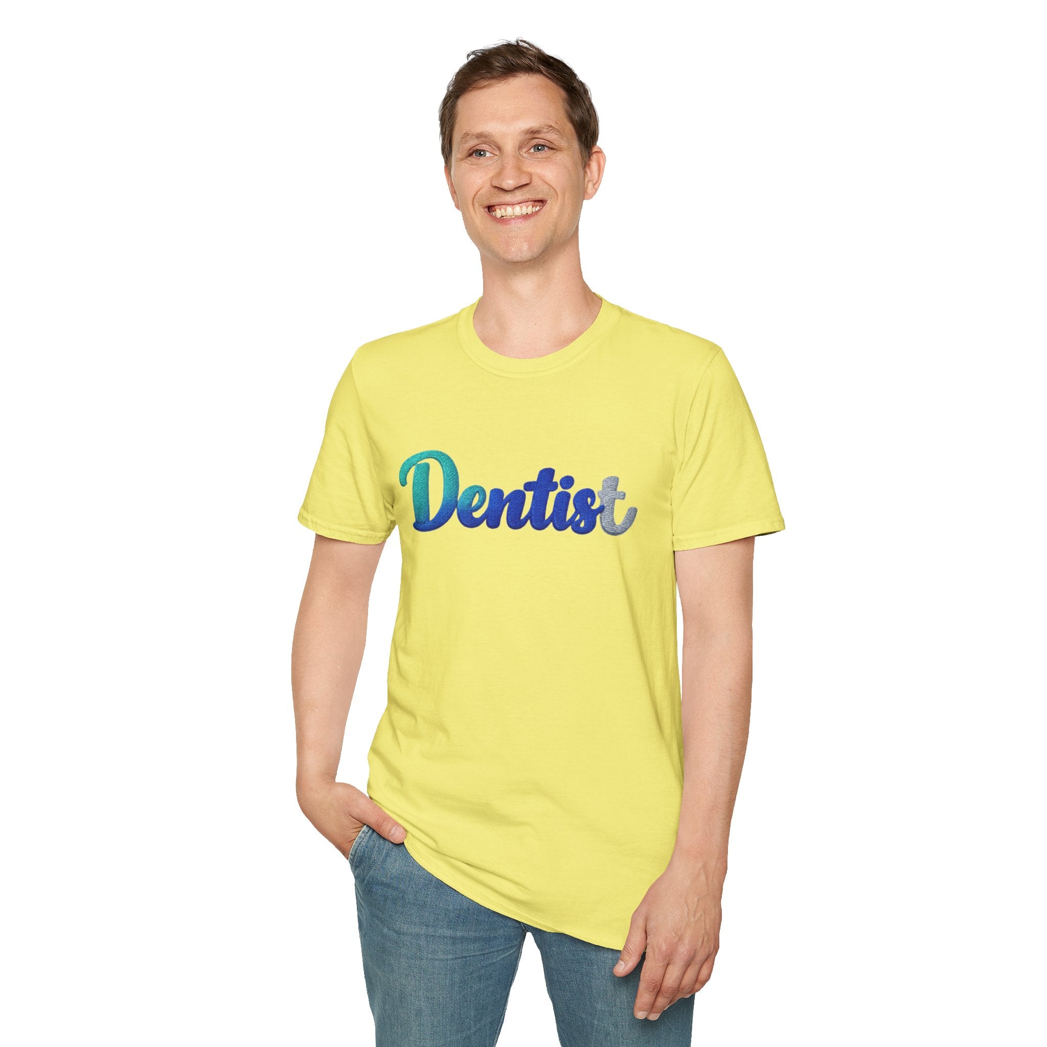 T-shirt dentiste — T-shirt script dentaire en dégradé pour hygiénistes et dentistes