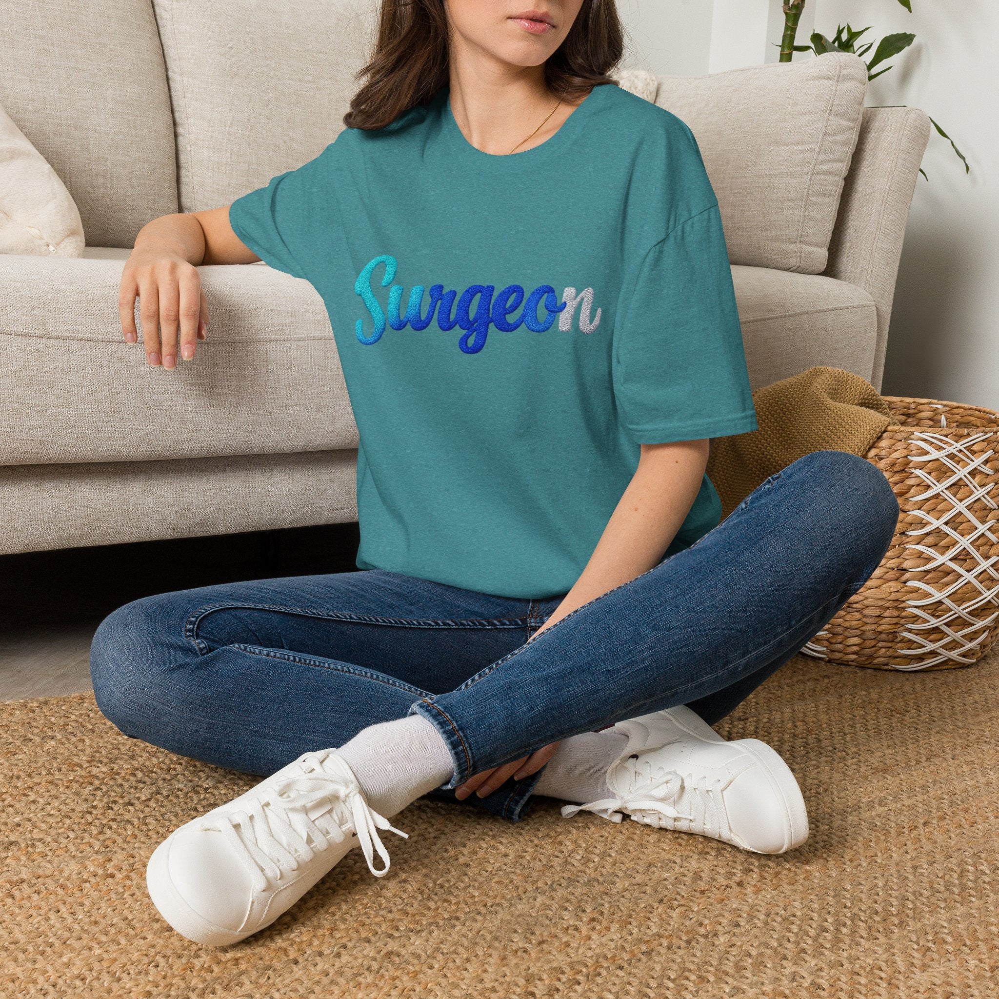 Surgeon Script T-Shirt — Blue Gradient Medical Pride Tee