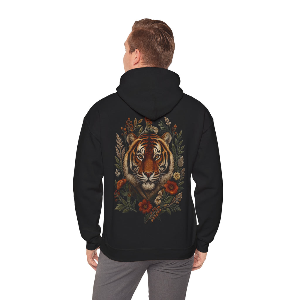 Sweat à capuche tigre floral vintage