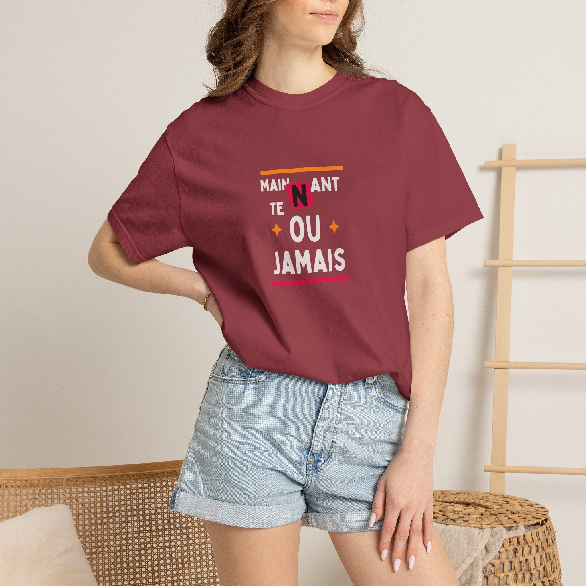 French Phrase Graphic T-Shirt — "Maintenant' Ou Jamais"