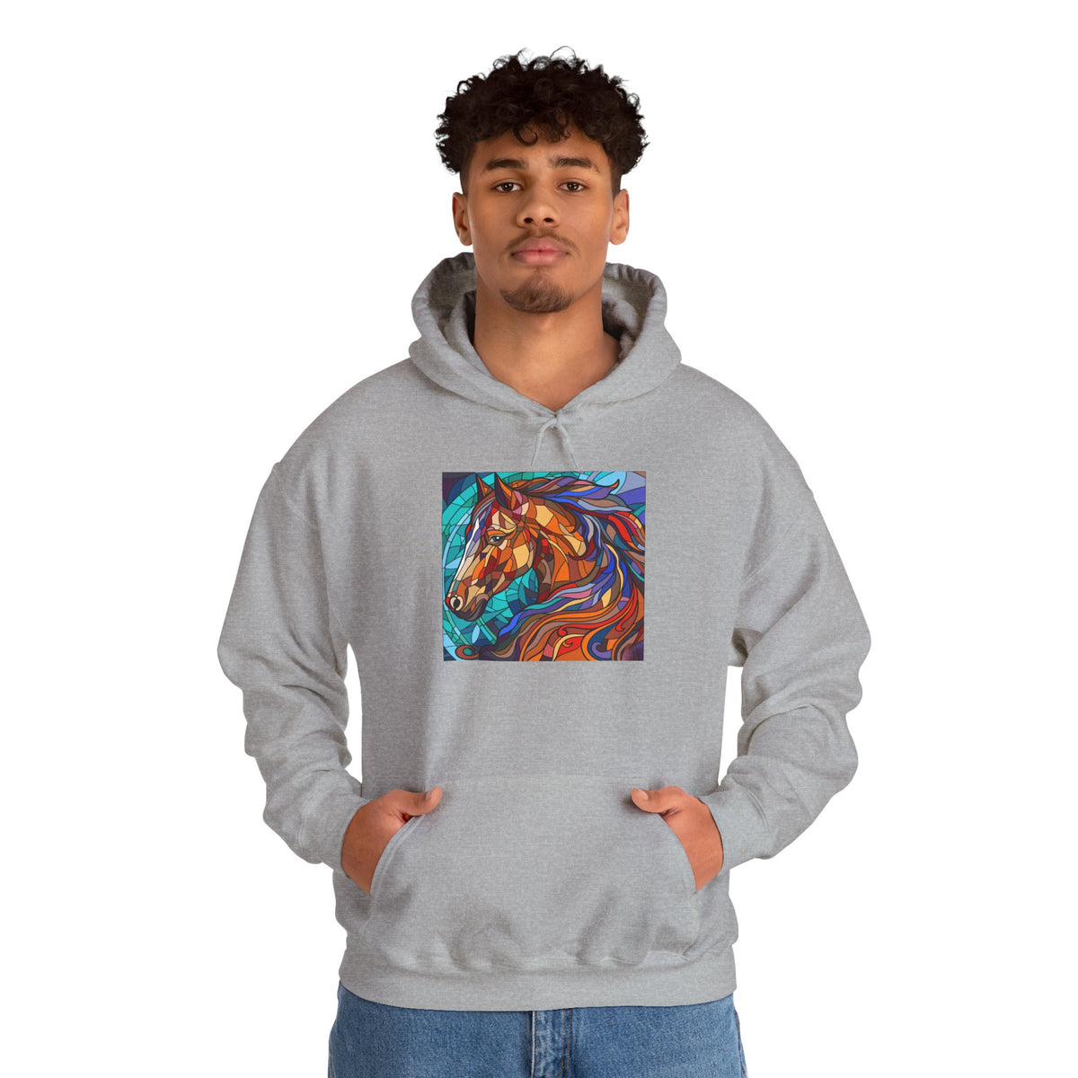 Stained Glass Horse Graphic Hoodie