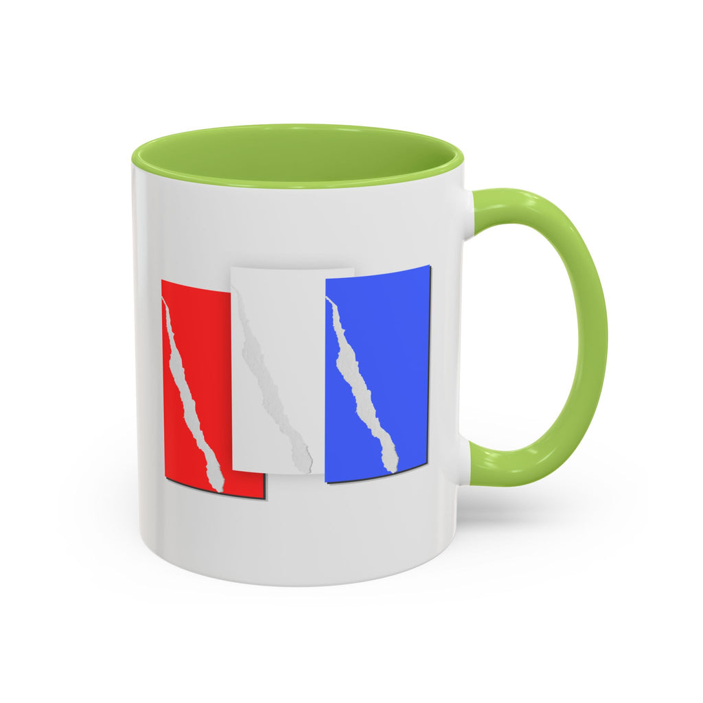 Accent Coffee Mug — Red, White & Blue Abstract Stripe Design (11/15oz)