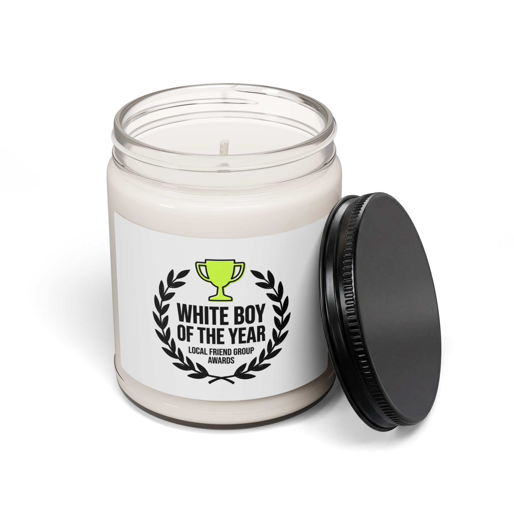White Boy of the Year Candle | Soy Candle, Minimal Meme, Black on White
