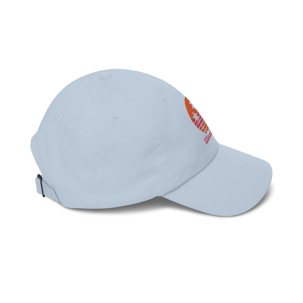 Dad Cap — Retro Sunset Palm Tree Embroidered Hat