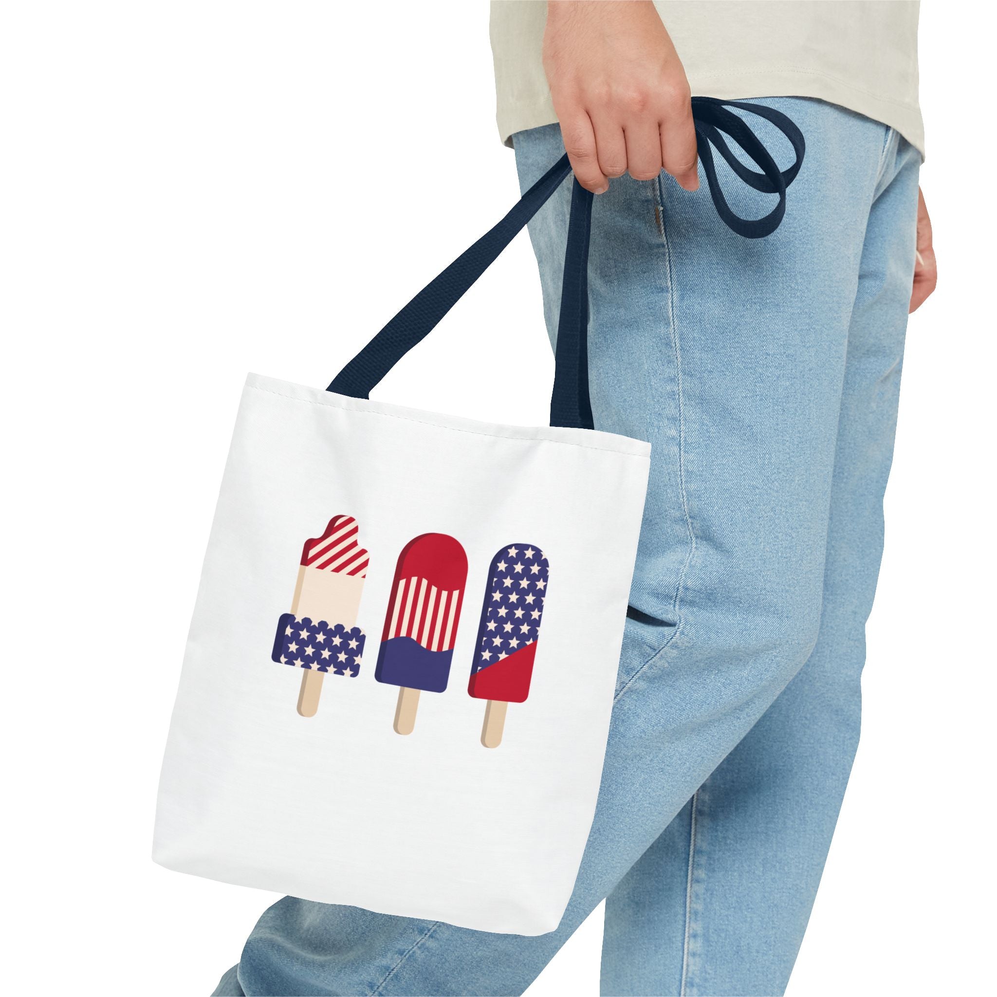 Patriotic Popsicle Tote Bag — 4th of July American Flag Summer Beach Tote