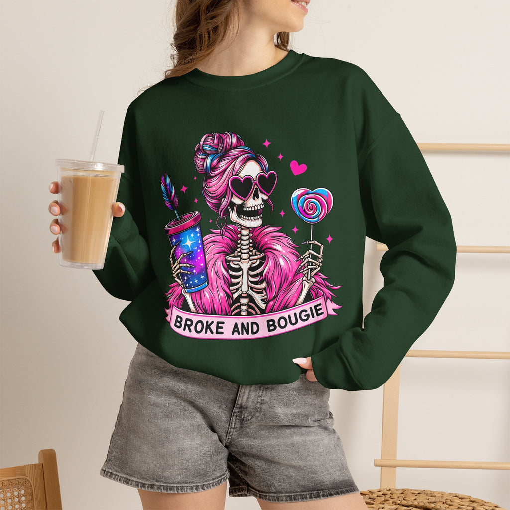 Broke and Bougie Skeleton Crewneck Sweatshirt