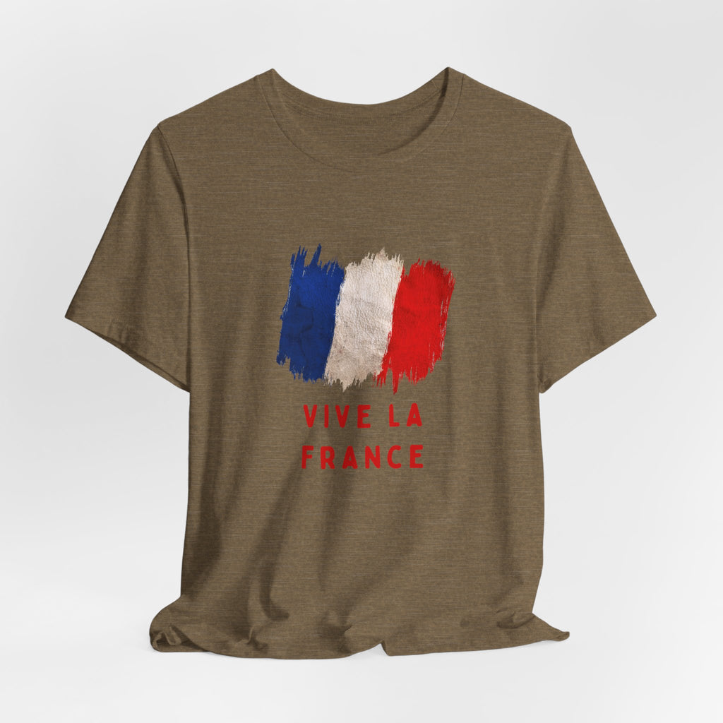 Vive La France T‑Shirt — French Flag Brushstroke Tee