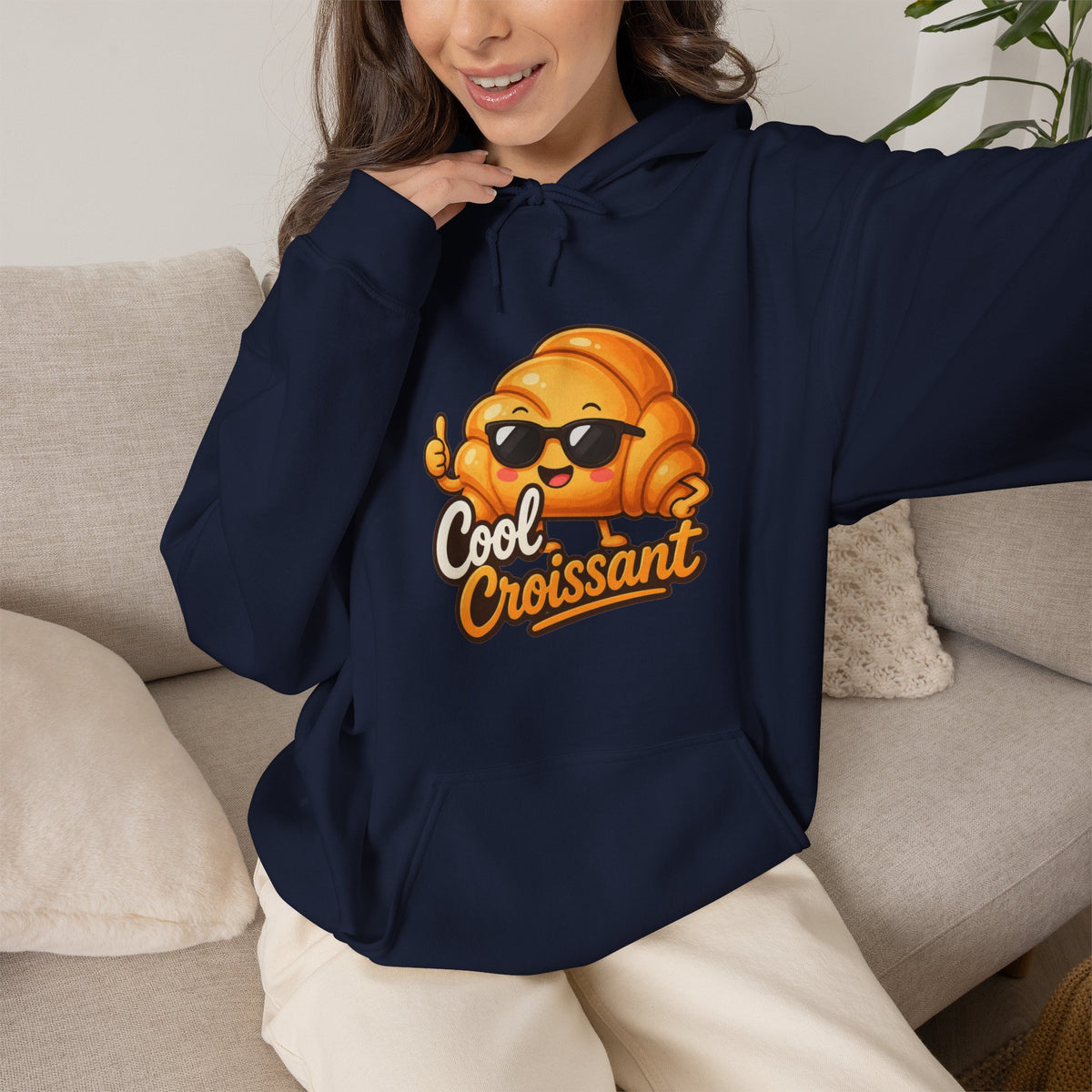 Cool Croissant Graphic Pullover Hoodie – Unisex