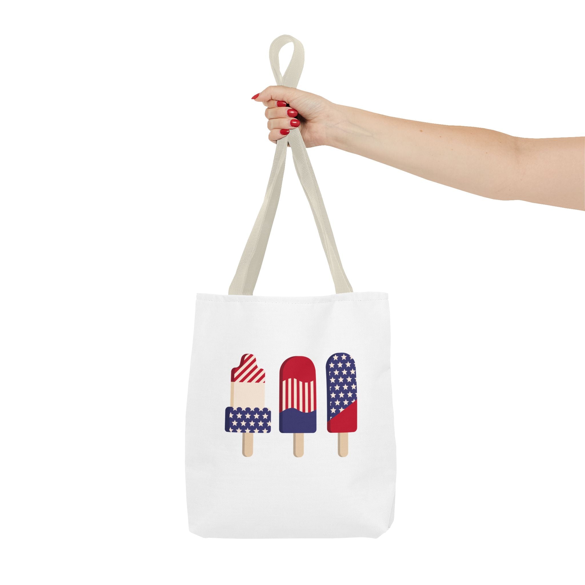 Patriotic Popsicle Tote Bag — 4th of July American Flag Summer Beach Tote