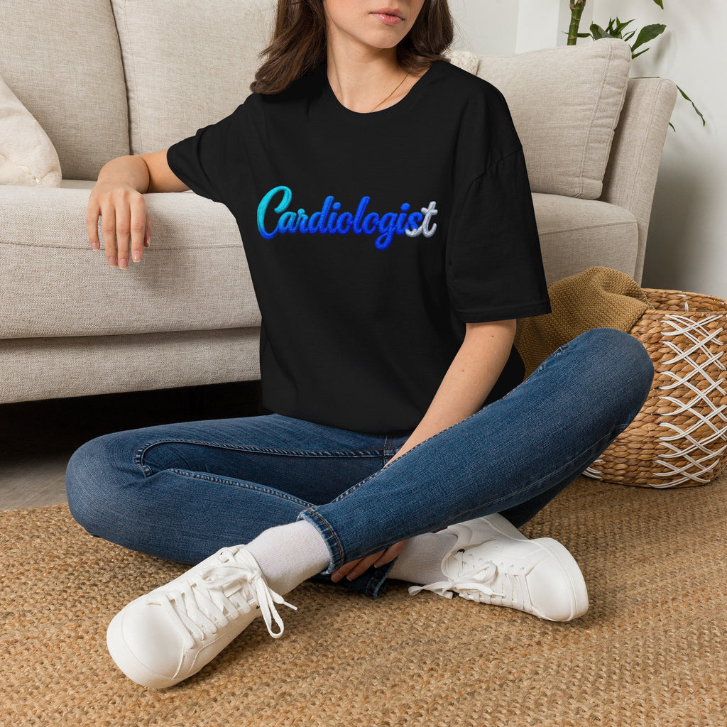 Cardiologist Script Tee — Blue Gradient Medical Doctor Shirt