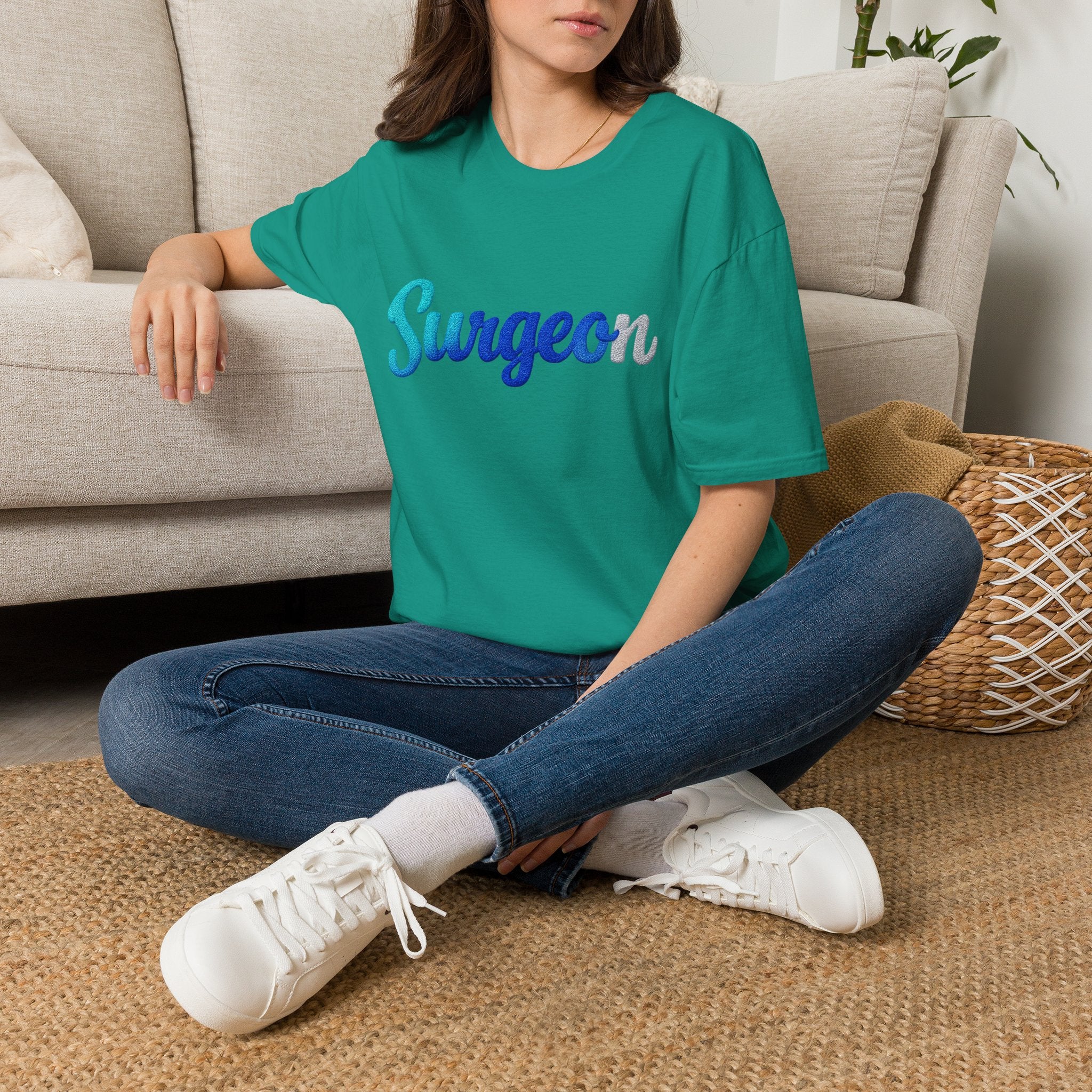 Surgeon Script T-Shirt — Blue Gradient Medical Pride Tee