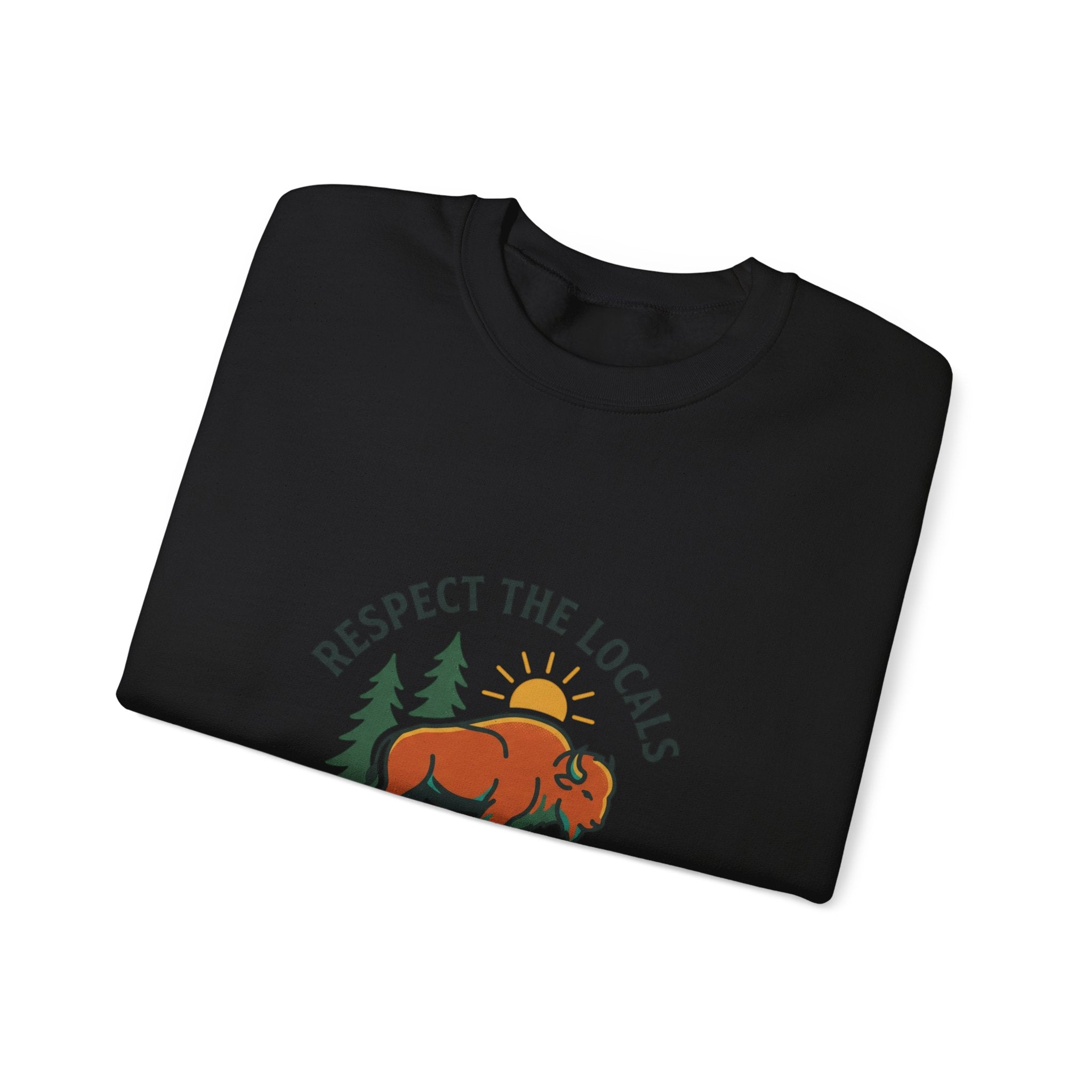 Respect the Locals Buffalo Crewneck Sweatshirt | Protect Our National Parks, hiking