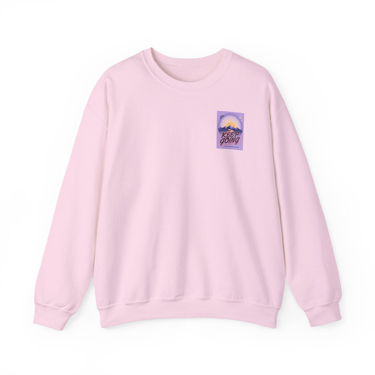 Sweat-shirt col rond à motif montagne « Continuez votre chemin »