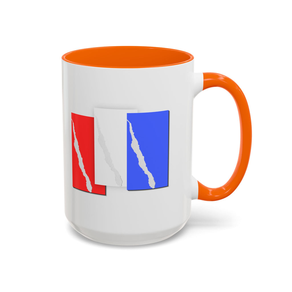 Accent Coffee Mug — Red, White & Blue Abstract Stripe Design (11/15oz)