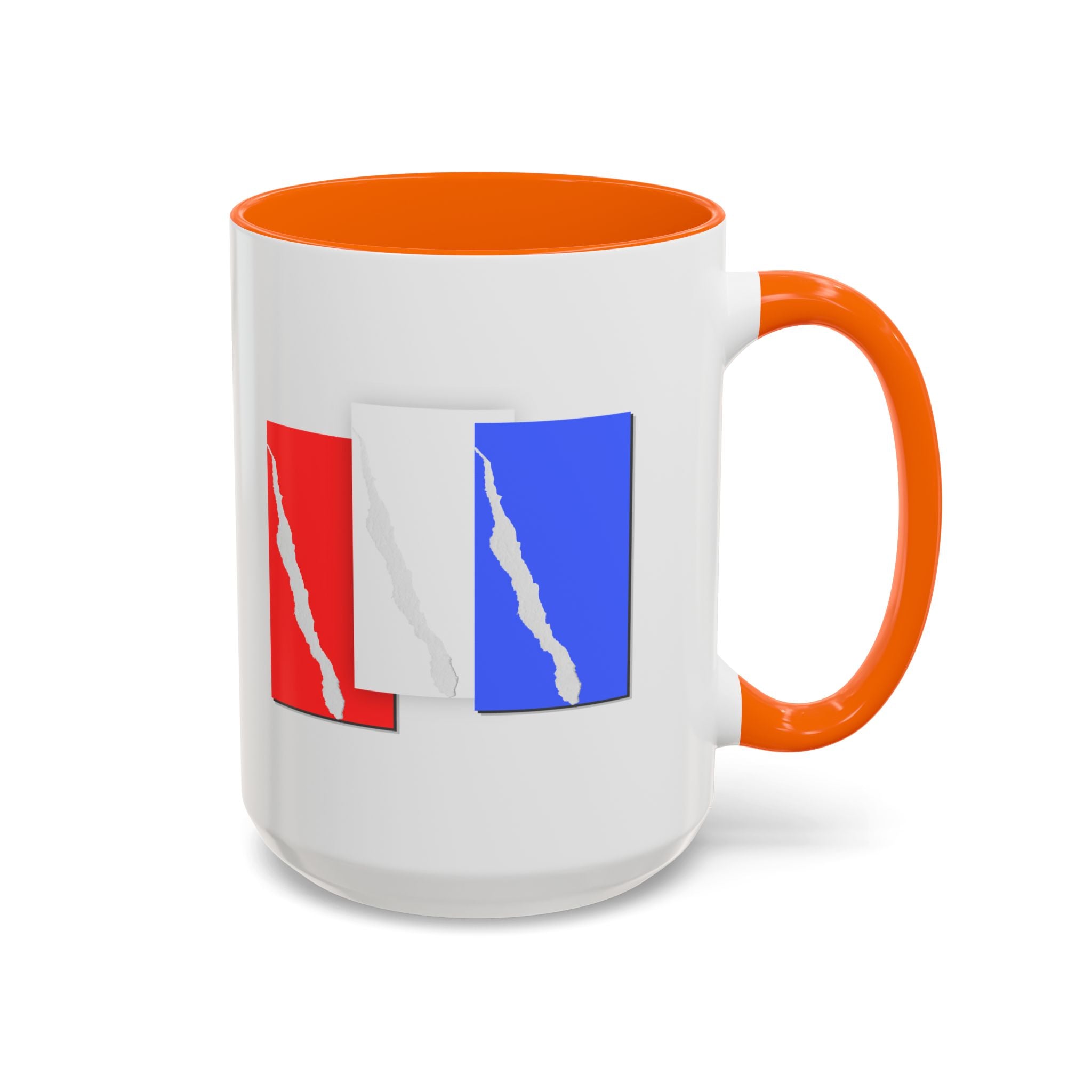 Accent Coffee Mug — Red, White & Blue Abstract Stripe Design (11/15oz)
