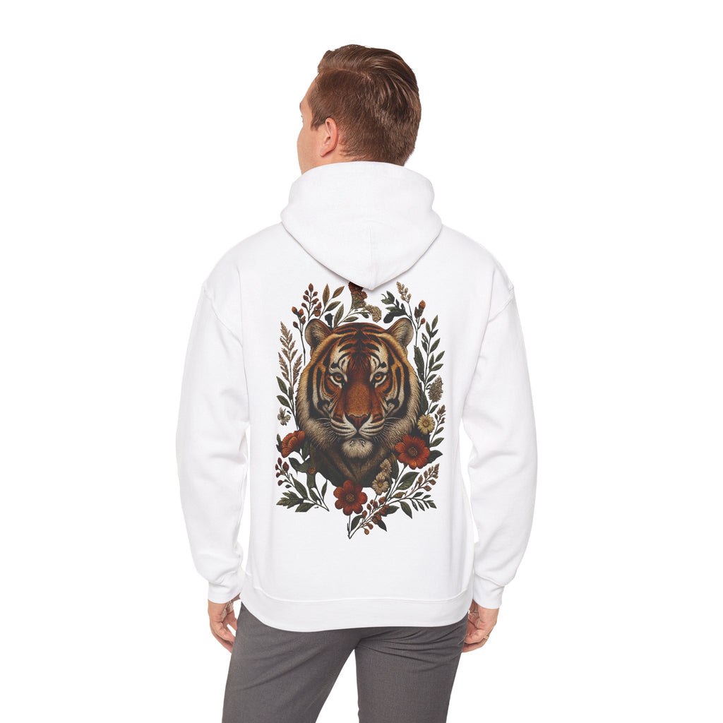 Sweat à capuche tigre floral vintage