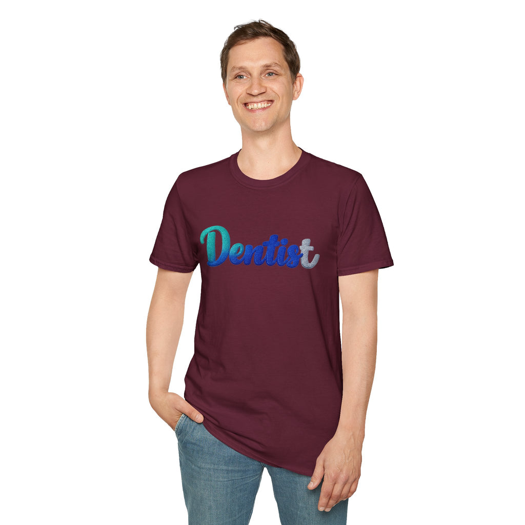 T-shirt dentiste — T-shirt script dentaire en dégradé pour hygiénistes et dentistes