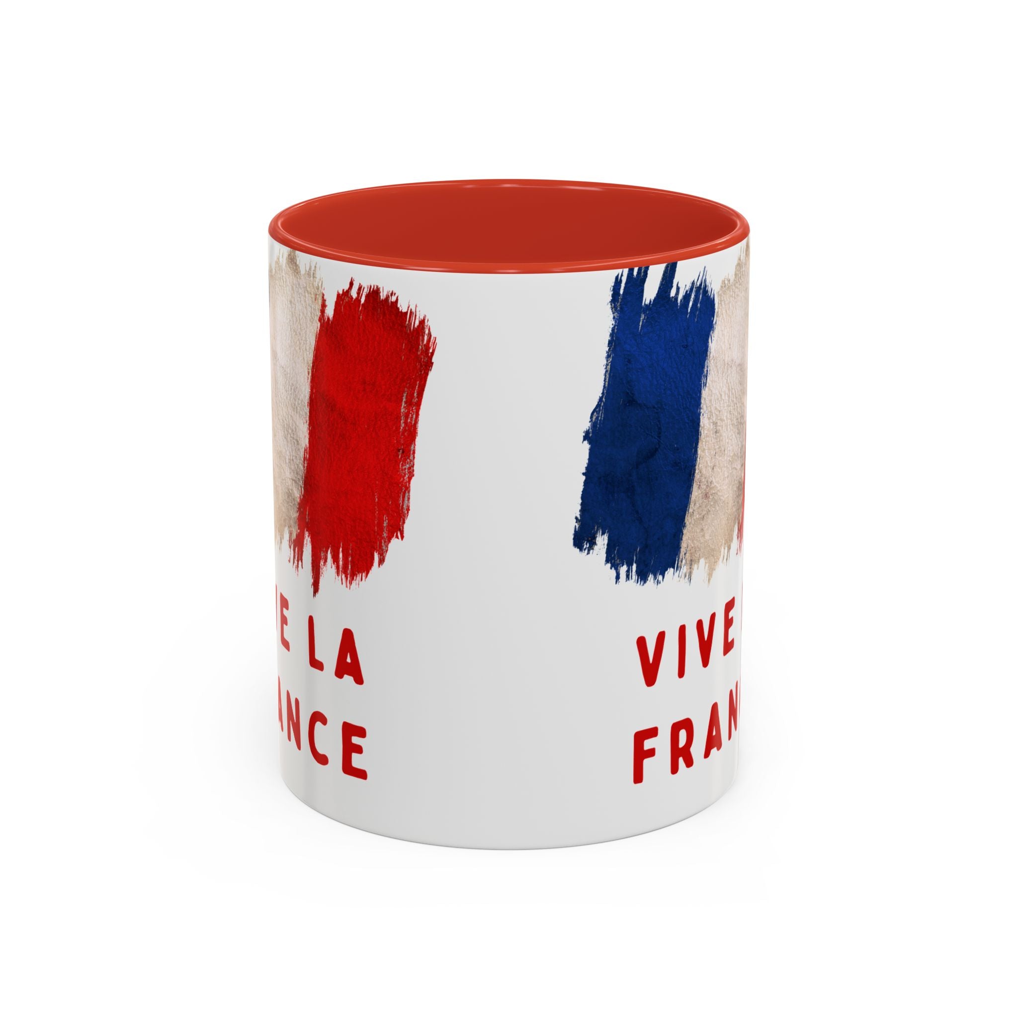 Vive La France Accent Coffee Mug — French Flag Brushstroke 11/15oz