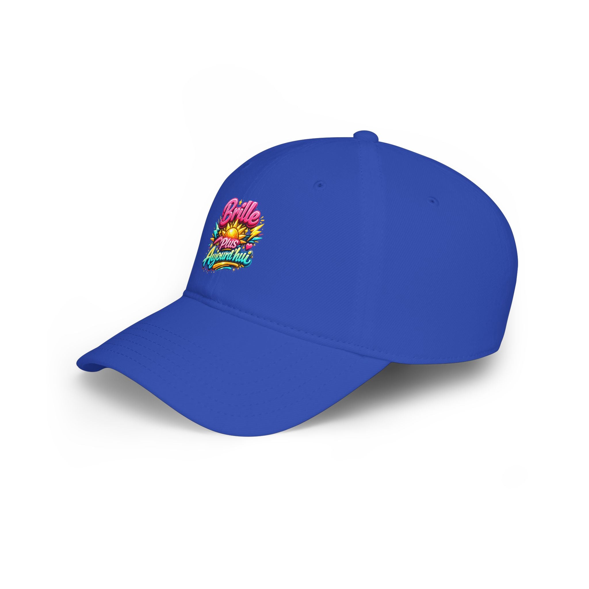 Low Profile Baseball Cap — "Brille Plus Ajourd'hui" Colorful Retro Logo Hat