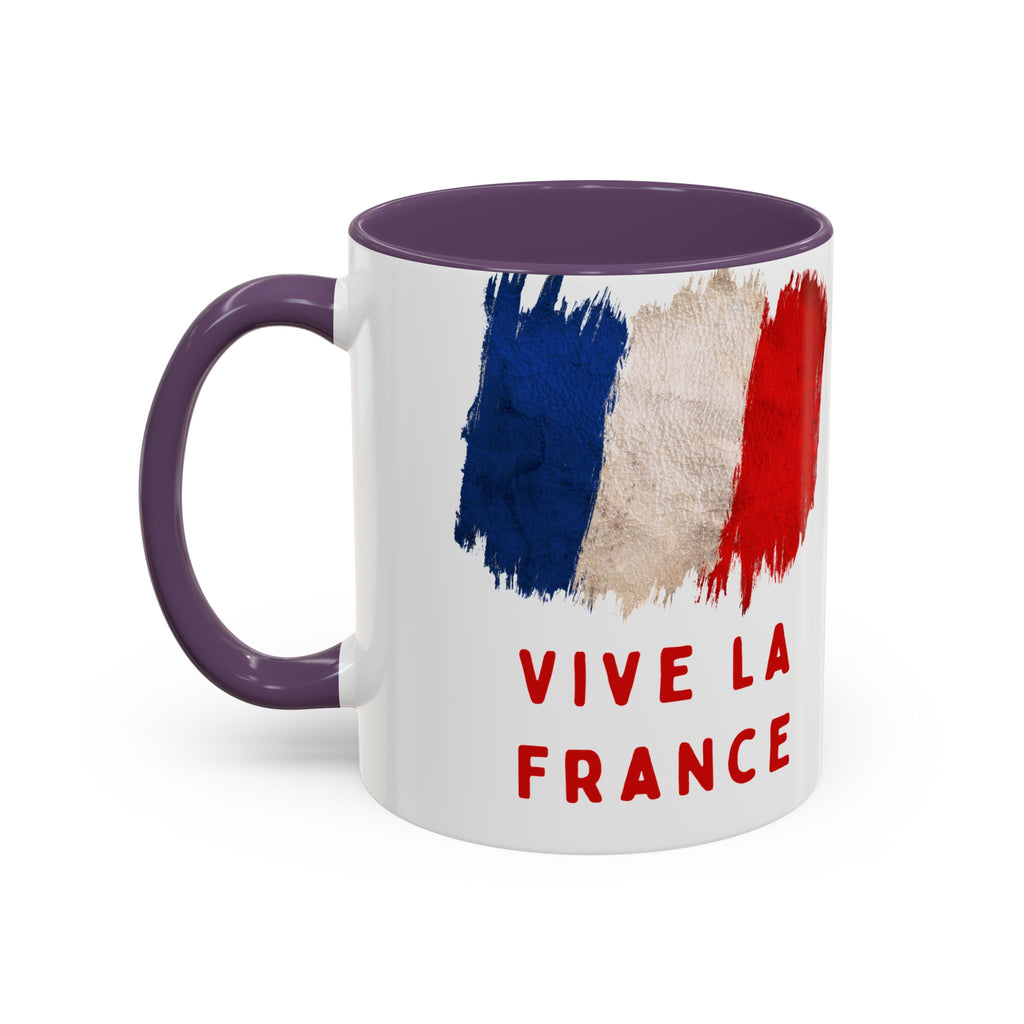 Vive La France Accent Coffee Mug — French Flag Brushstroke 11/15oz