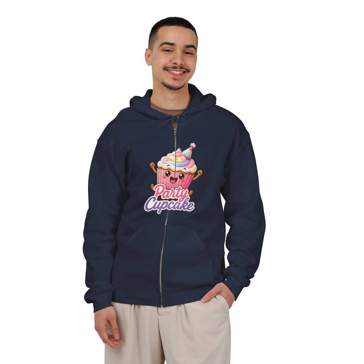 Party Cupcake Graphic Zip-Up Hoodie – Unisex