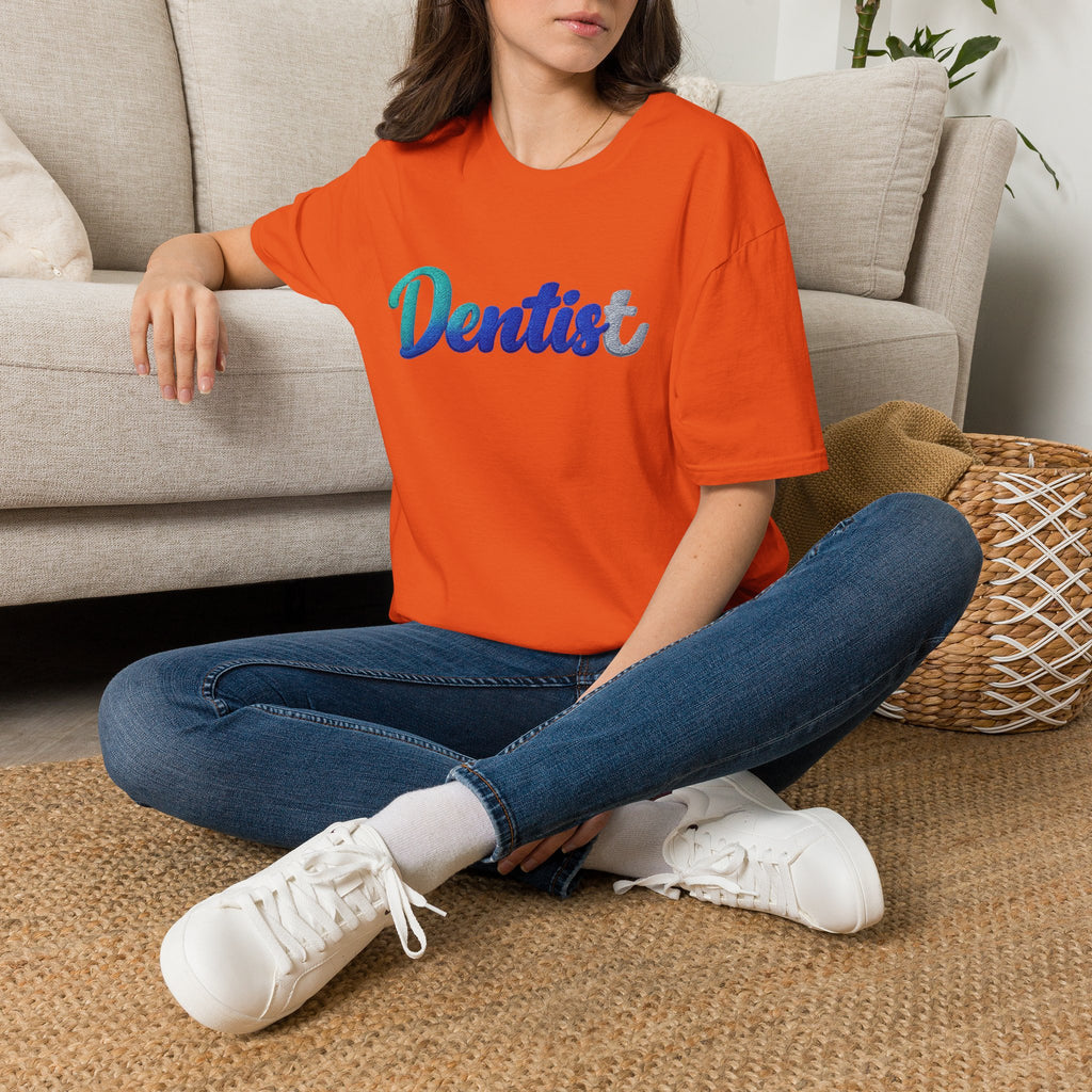 T-shirt dentiste — T-shirt script dentaire en dégradé pour hygiénistes et dentistes