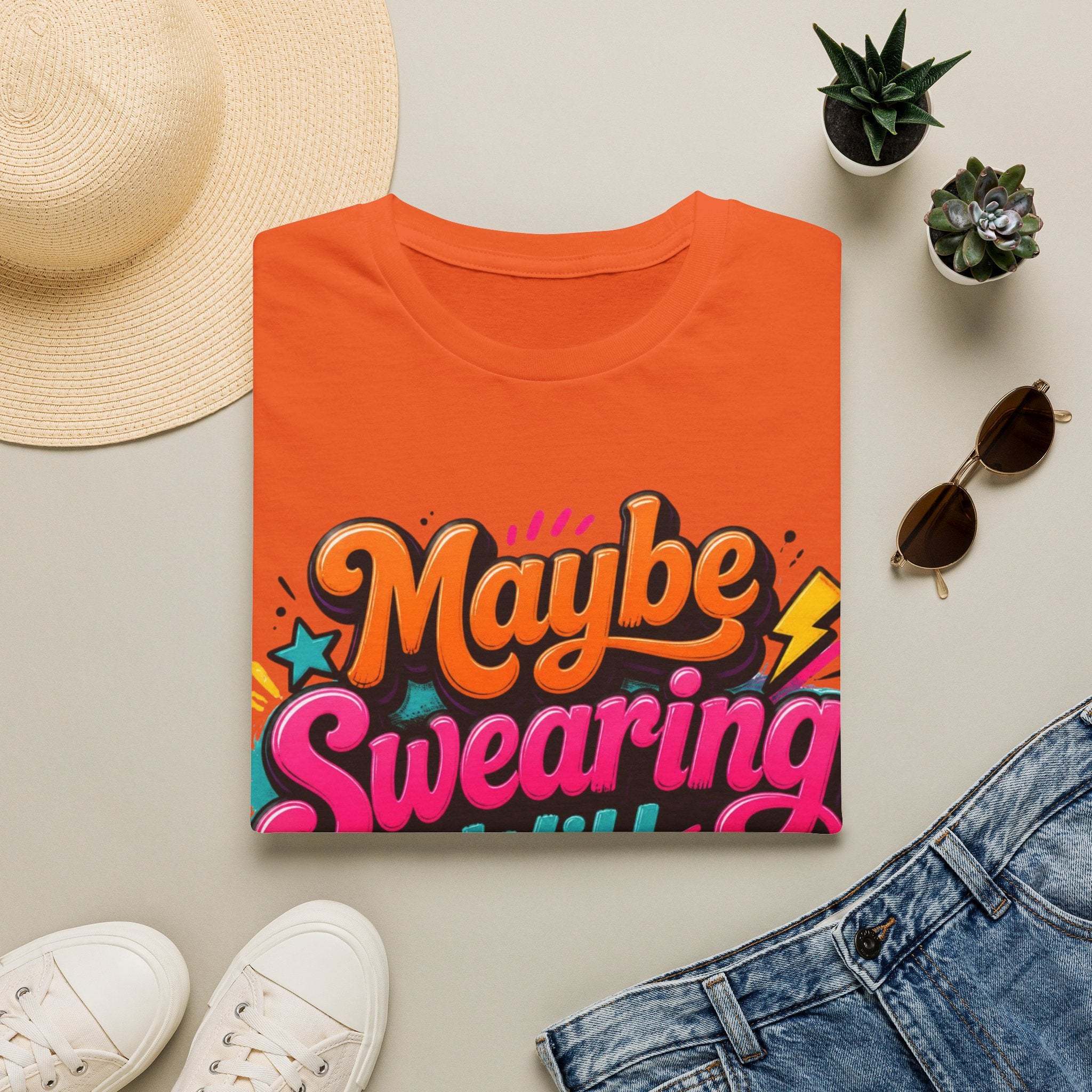Maybe Swearing Will Help T-Shirt — Funny Retro Graphic Tee