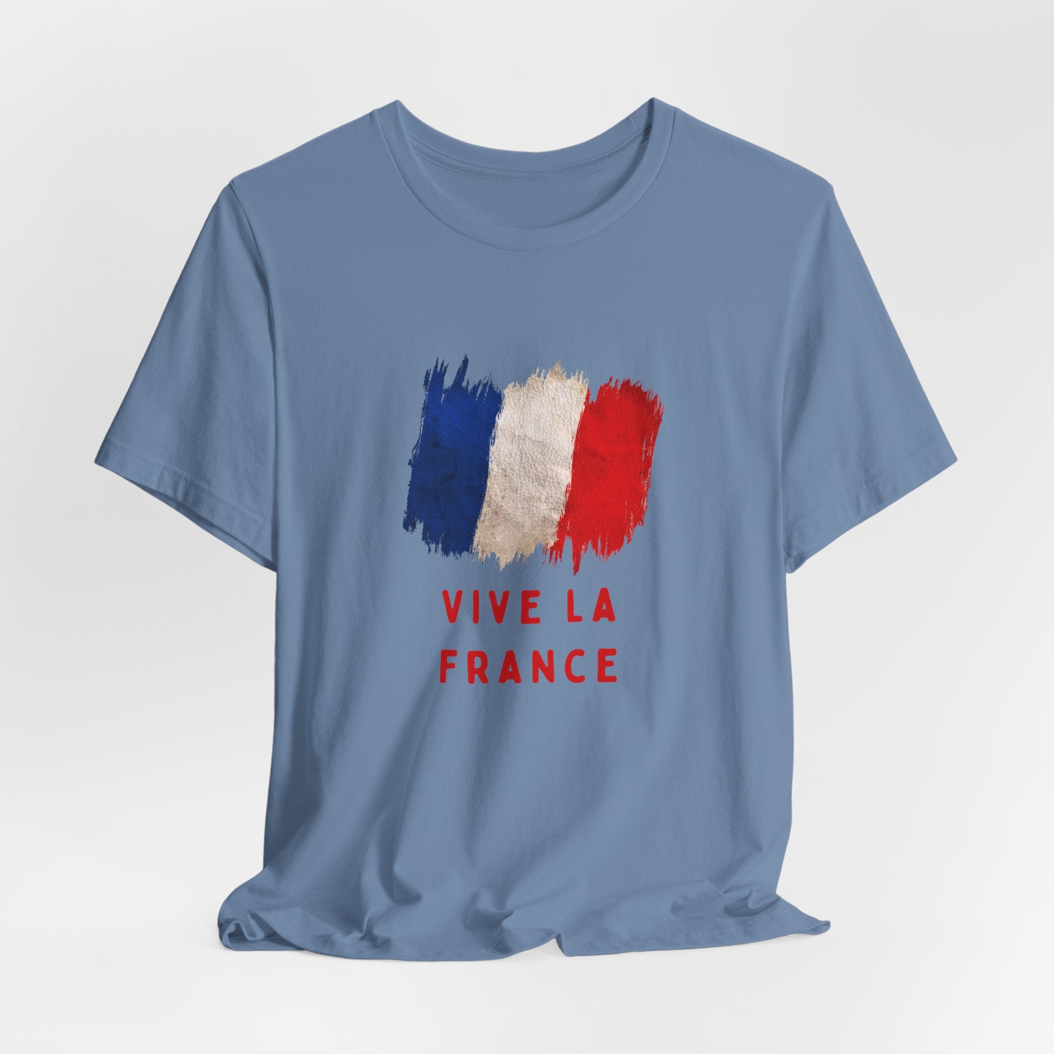 Vive La France T‑Shirt — French Flag Brushstroke Tee
