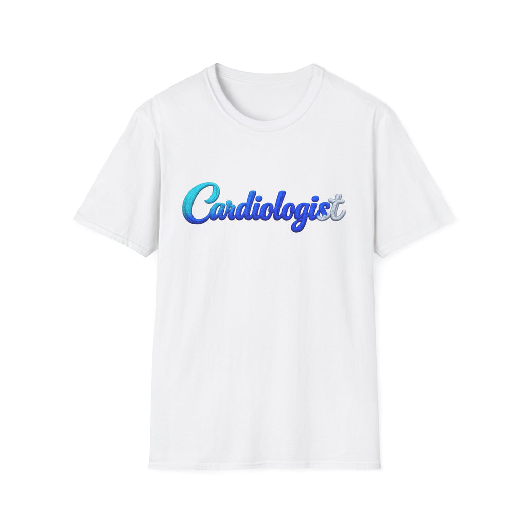 Cardiologist Script Tee — Blue Gradient Medical Doctor Shirt
