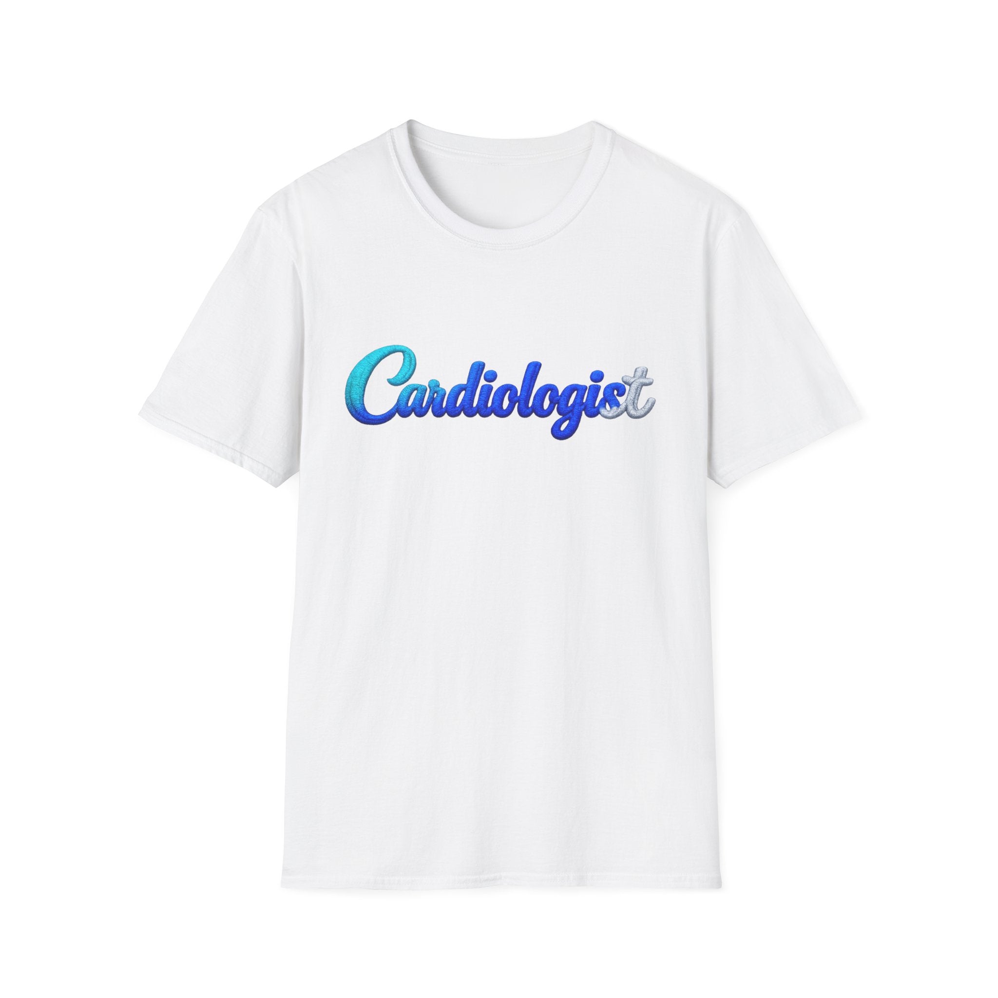 Cardiologist Script Tee — Blue Gradient Medical Doctor Shirt