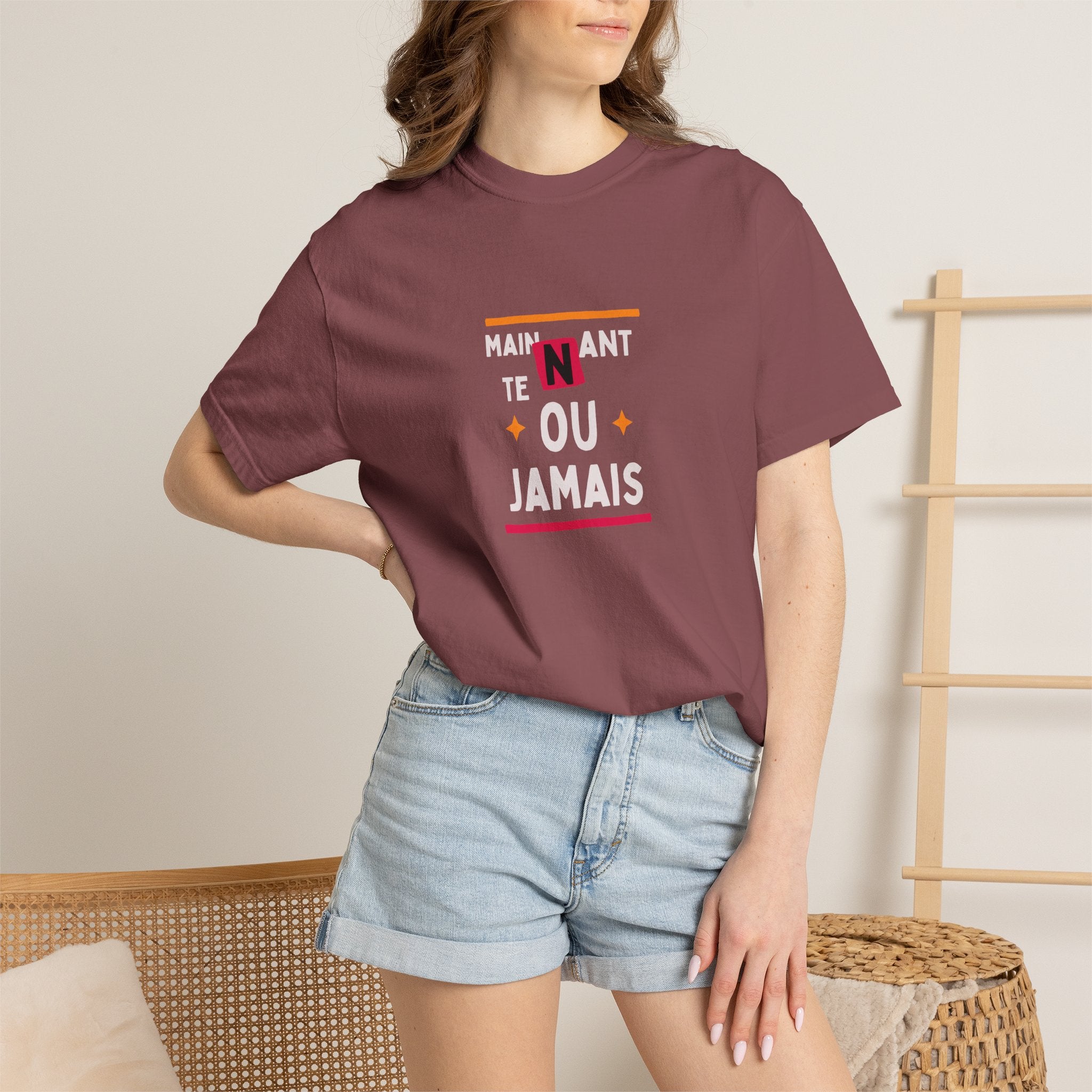 French Phrase Graphic T-Shirt — "Maintenant' Ou Jamais"