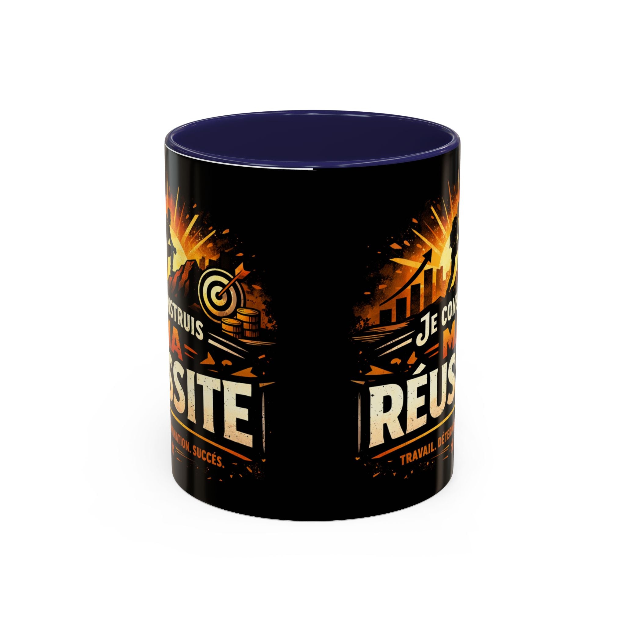 Motivational Coffee Mug — "Je Construis Ma Réussite" French Success Quote