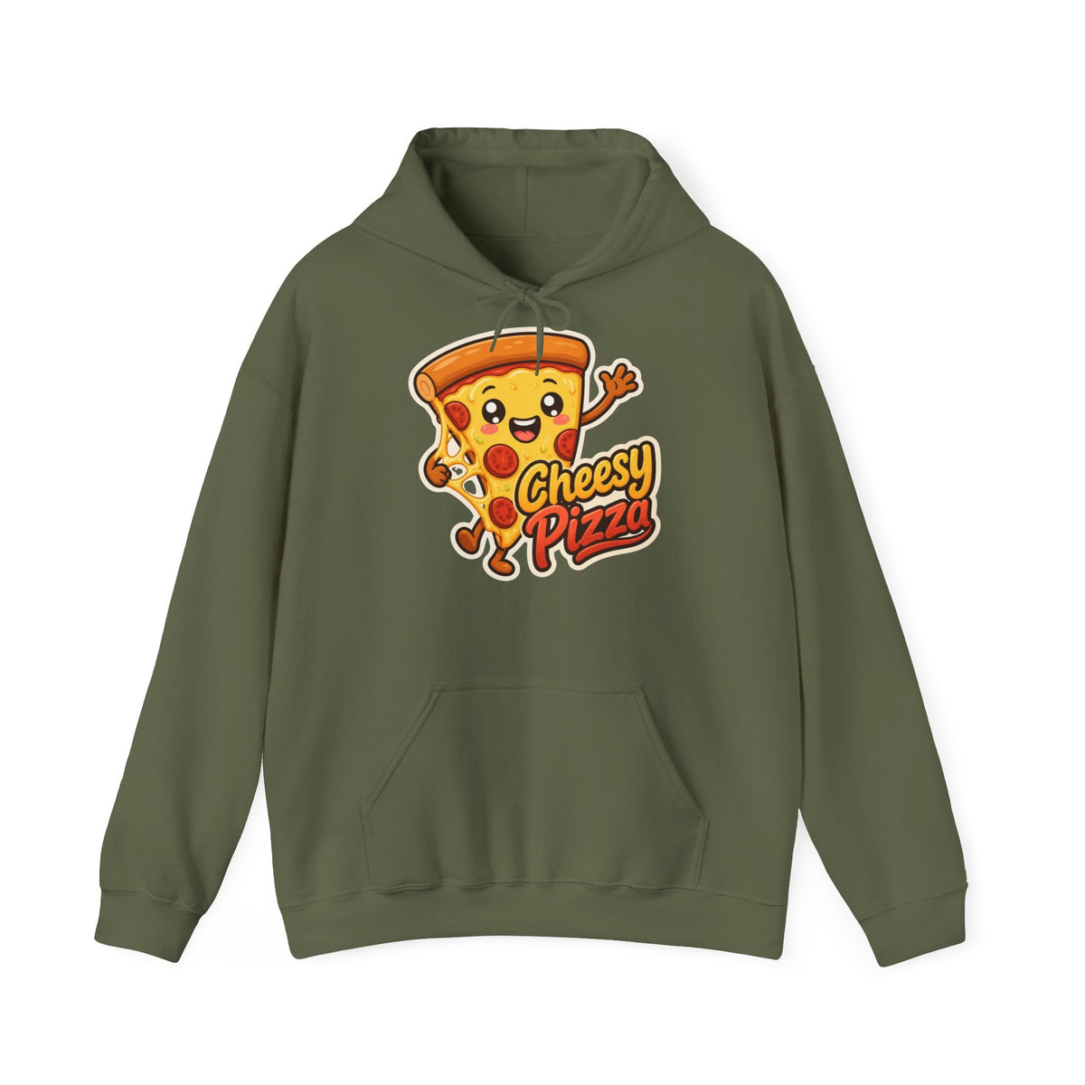 Cheesy Pizza Graphic Pullover Hoodie – Unisex